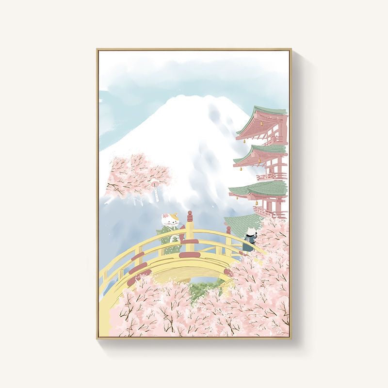 Yujian Japanese Fresh and Minimalist Room Wall Art-  Exquisite Fabric Texture Film