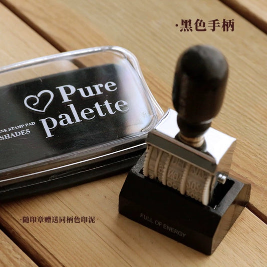 Vintage Wooden Date Stamp – Perfect for Journals and Planners