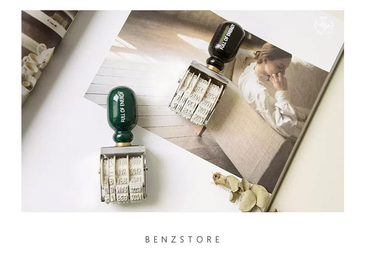 Vintage Wooden Date Stamp – Perfect for Journals and Planners