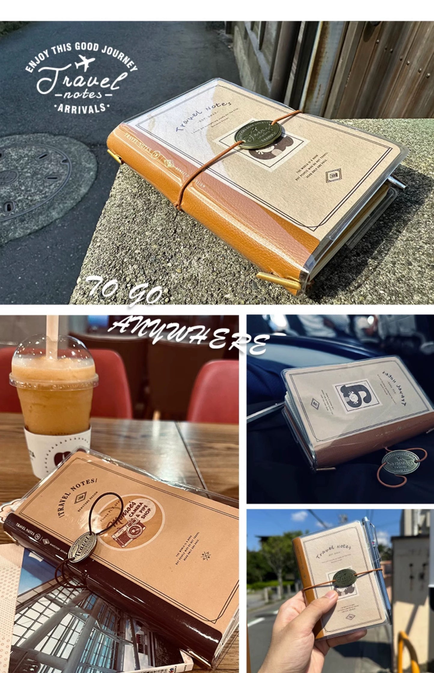 Travel Notes Passport Elegant Soft Leather-Feel Notebook Kit