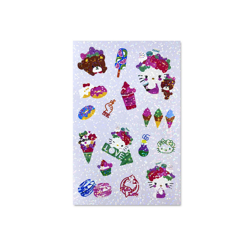 Cute Sanrio Style Laser Stickers – Journal & Scrapbooking Seals