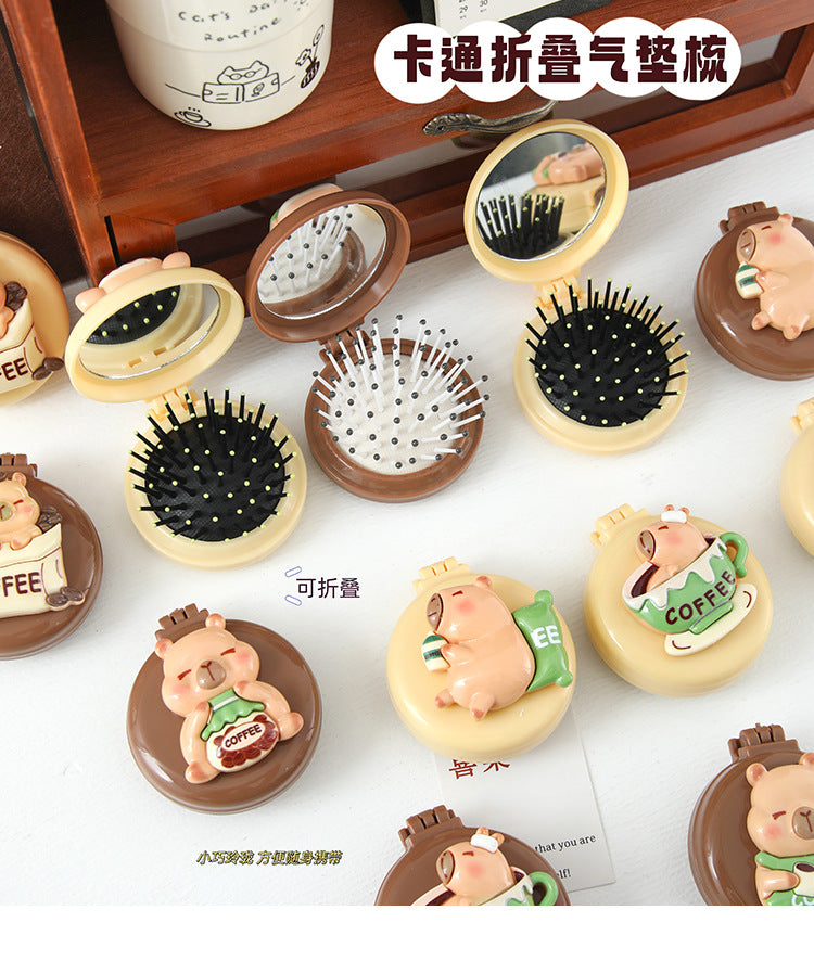 Capybara-themed Foldable Cushion Hairbrush