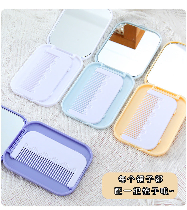 Cute Folding Mirror with Comb