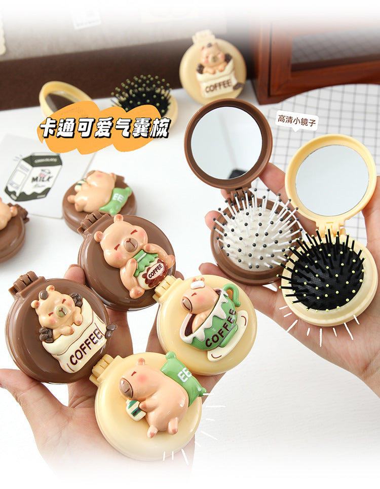 Capybara-themed Foldable Cushion Hairbrush