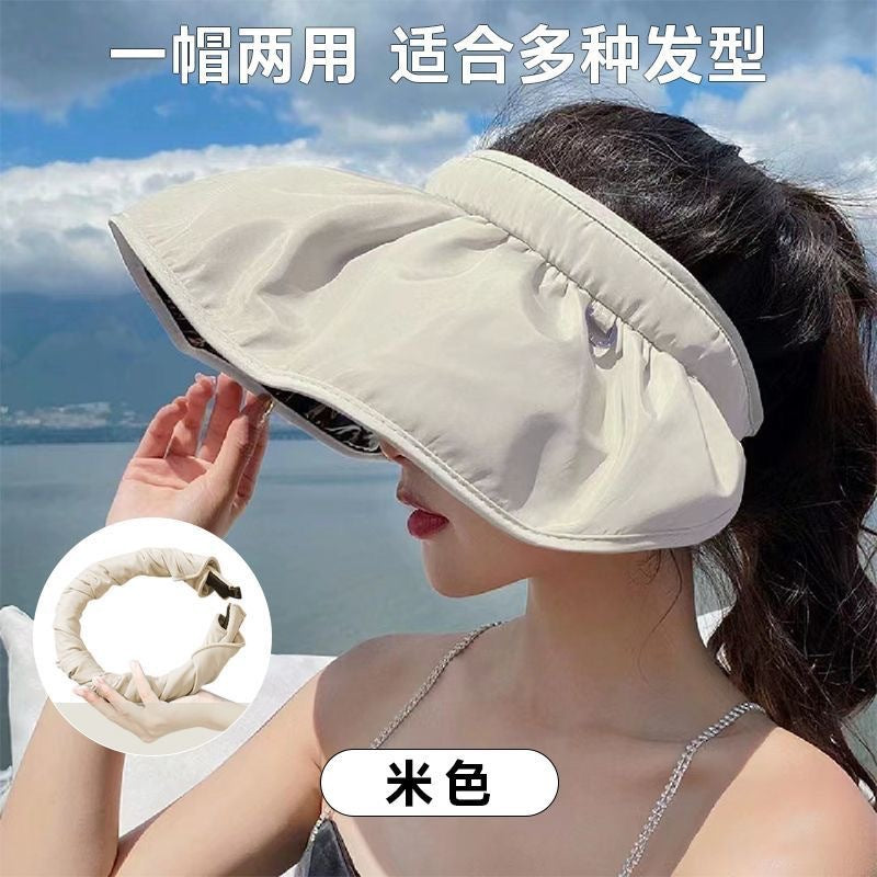 Women's Summer Shell Visor Hat – Wide Brim UV Protection Sun Cap