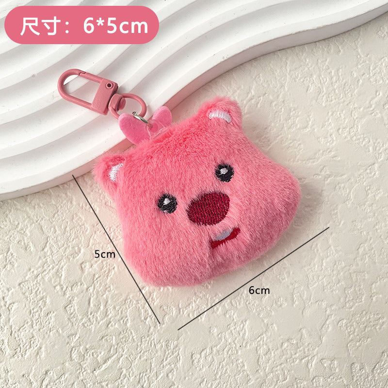 Cute Plush Beaver Keychain – Cartoon Bag Charm for Girls, Backpack Accessory