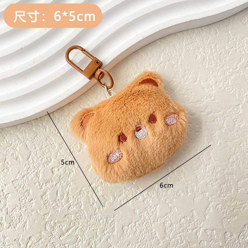Cute Plush Beaver Keychain – Cartoon Bag Charm for Girls, Backpack Accessory