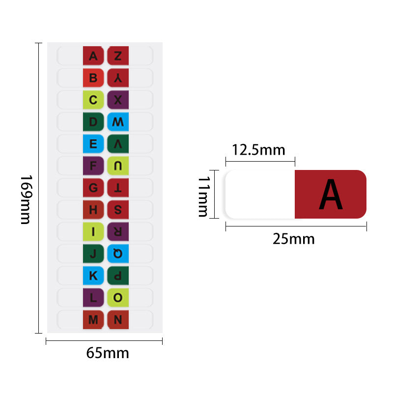 Morandi Student Alphabet Index Stickers – Strong Adhesive Colored Bookmarks & Labels