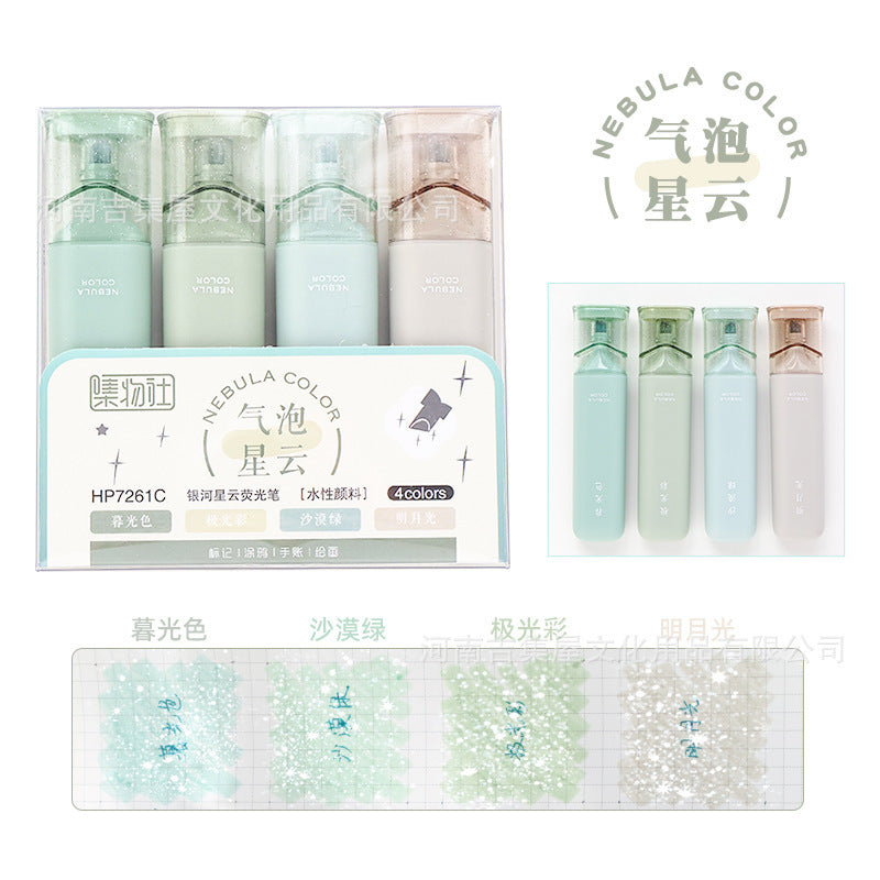 Galaxy Nebula Glitter Highlighters – Sparkly Markers for Journaling & Study