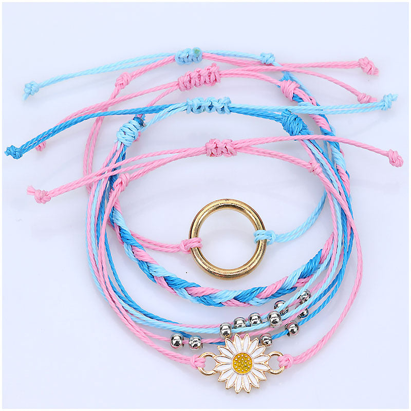 Surf Style Sunflower Friendship Bracelets (4pcs)