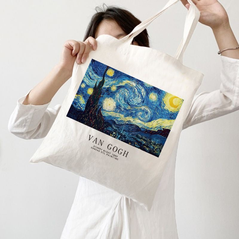 Van Gogh "Starry Night" inspired canvas bag