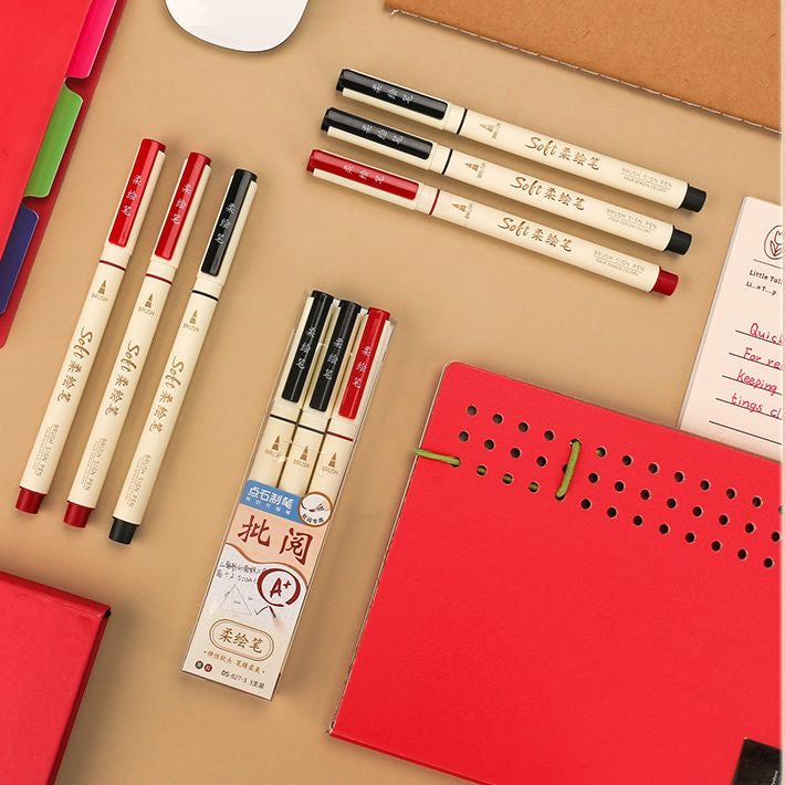 Dianshi Soft Brush Pen Calligraphy Set – 3-Pack