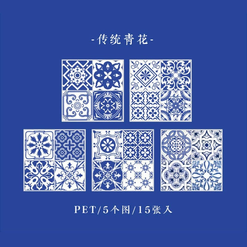 BENZSTORE Vintage Tile Pattern Stickers