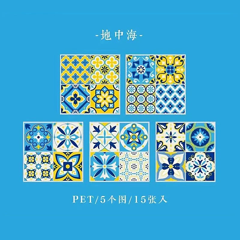 BENZSTORE Vintage Tile Pattern Stickers