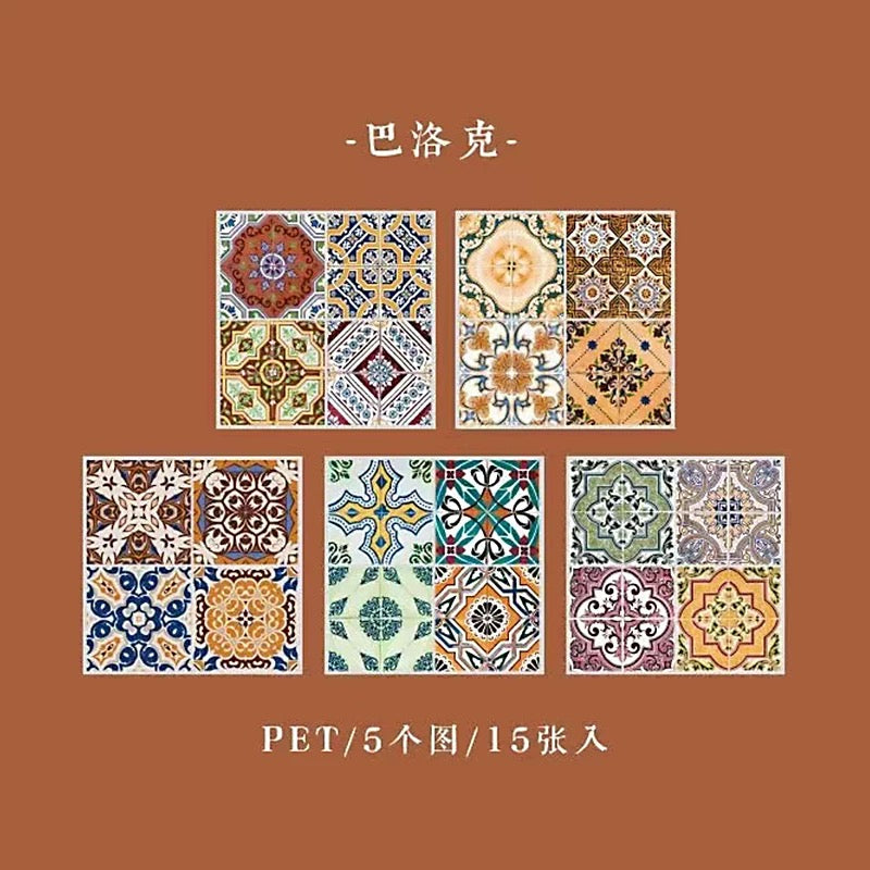 BENZSTORE Vintage Tile Pattern Stickers