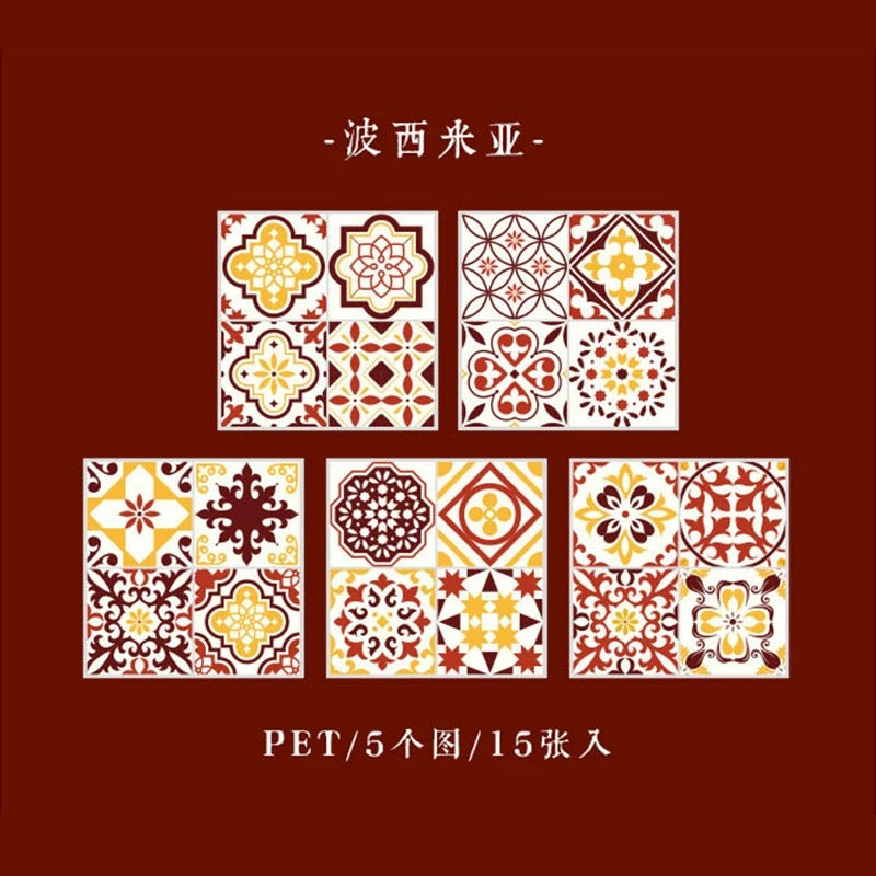 BENZSTORE Vintage Tile Pattern Stickers
