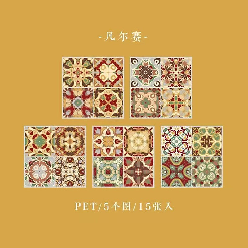 BENZSTORE Vintage Tile Pattern Stickers