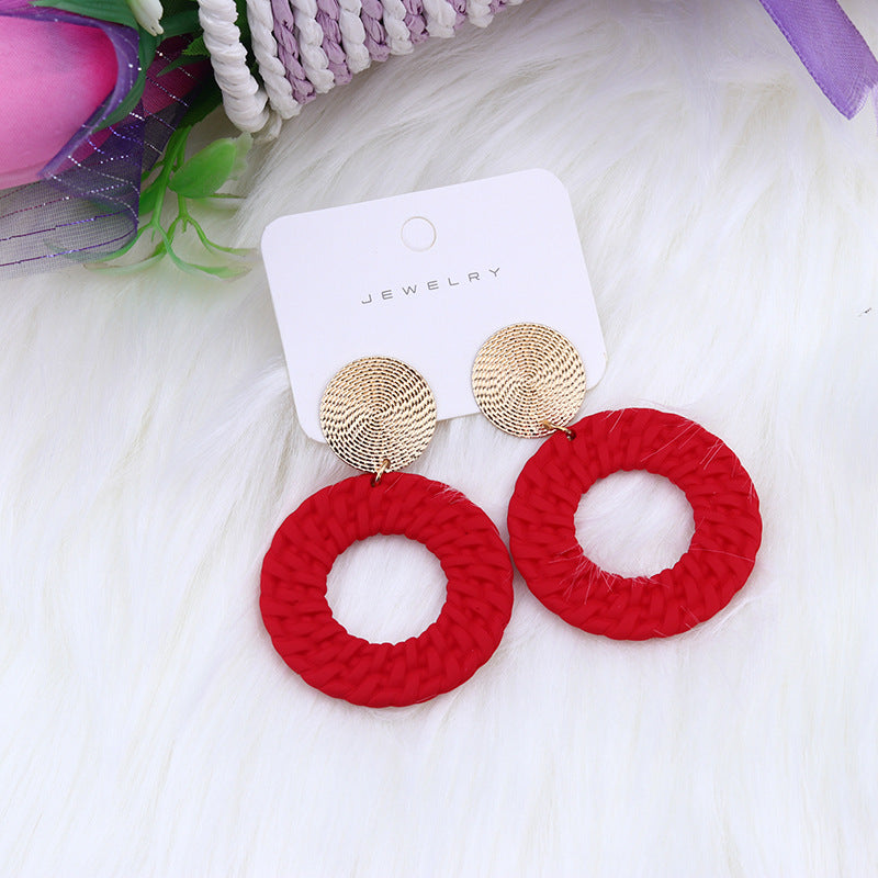Bohemian Geometric Round Earrings
