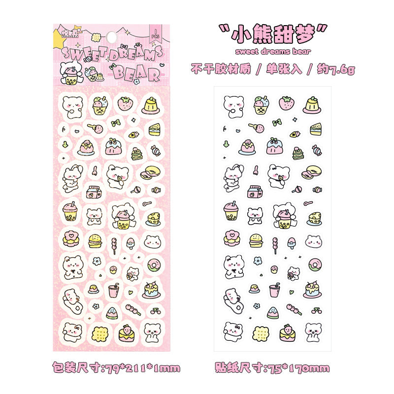 Dreamland Cartoon Stickers – Decorative Sticker Set for Journaling & Crafts