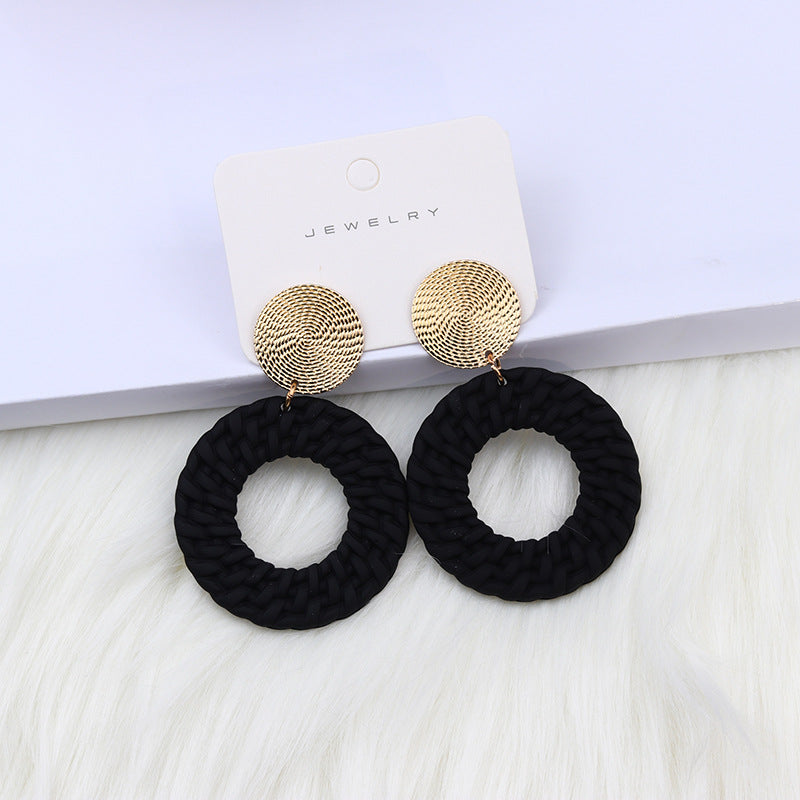 Bohemian Geometric Round Earrings
