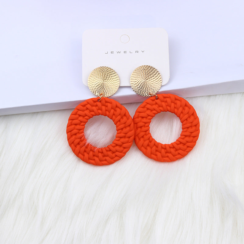 Bohemian Geometric Round Earrings