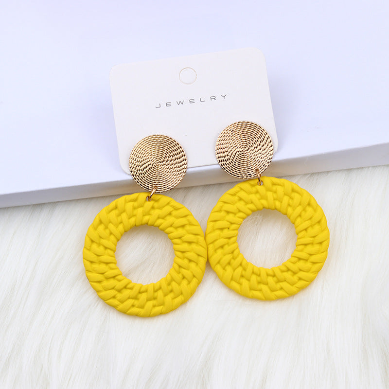 Bohemian Geometric Round Earrings