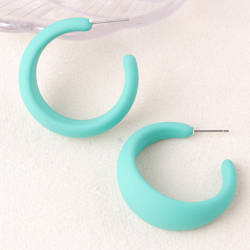 C-shaped Hoop Earrings