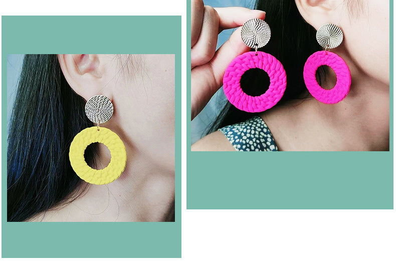 Bohemian Geometric Round Earrings
