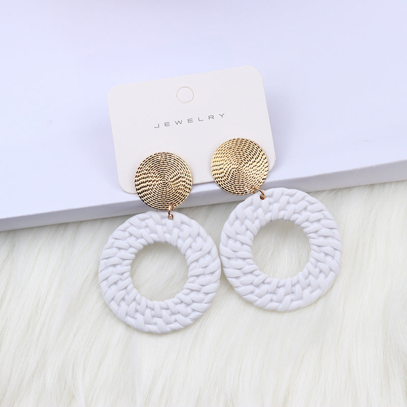 Bohemian Geometric Round Earrings