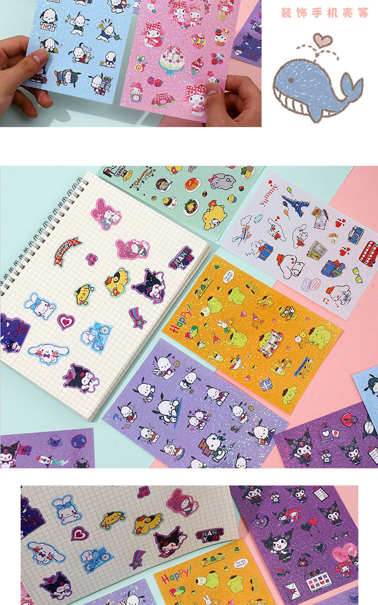 Cute Sanrio Style Laser Stickers – Journal & Scrapbooking Seals