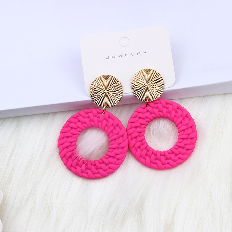 Bohemian Geometric Round Earrings