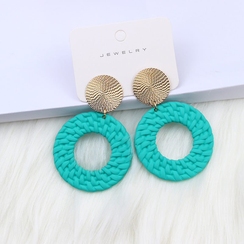 Bohemian Geometric Round Earrings