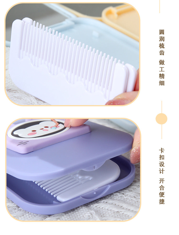 Cute Folding Mirror with Comb
