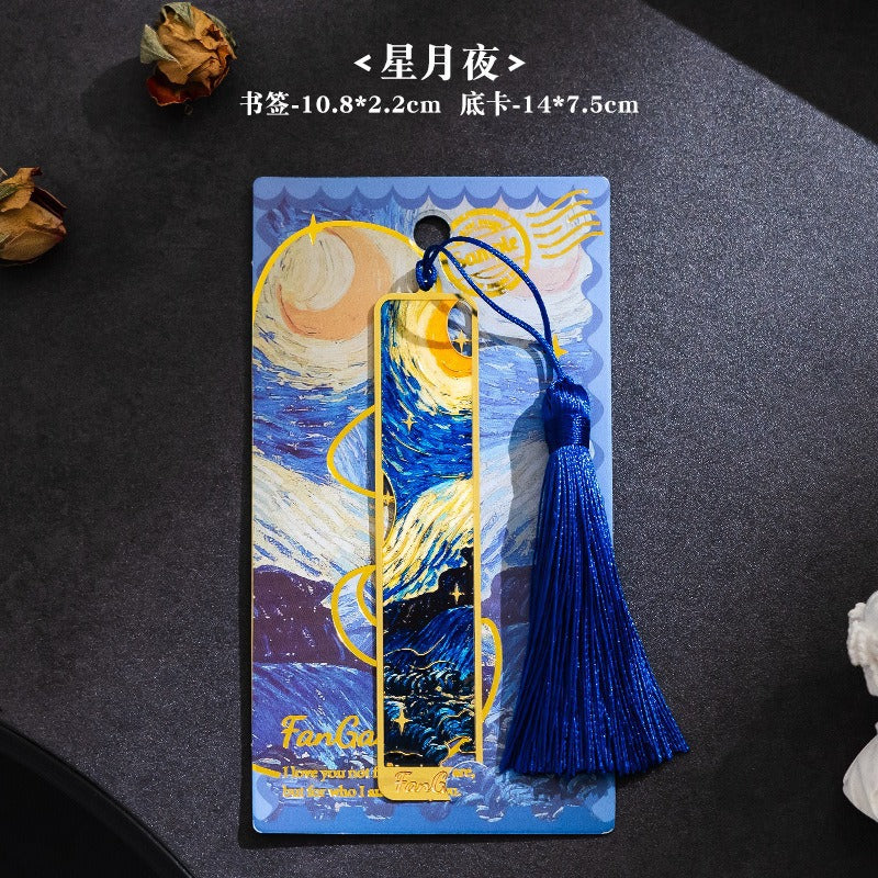Blooming Elegance Metal Bookmark-Vintage Chinese Style Ruler with Tassel Charm