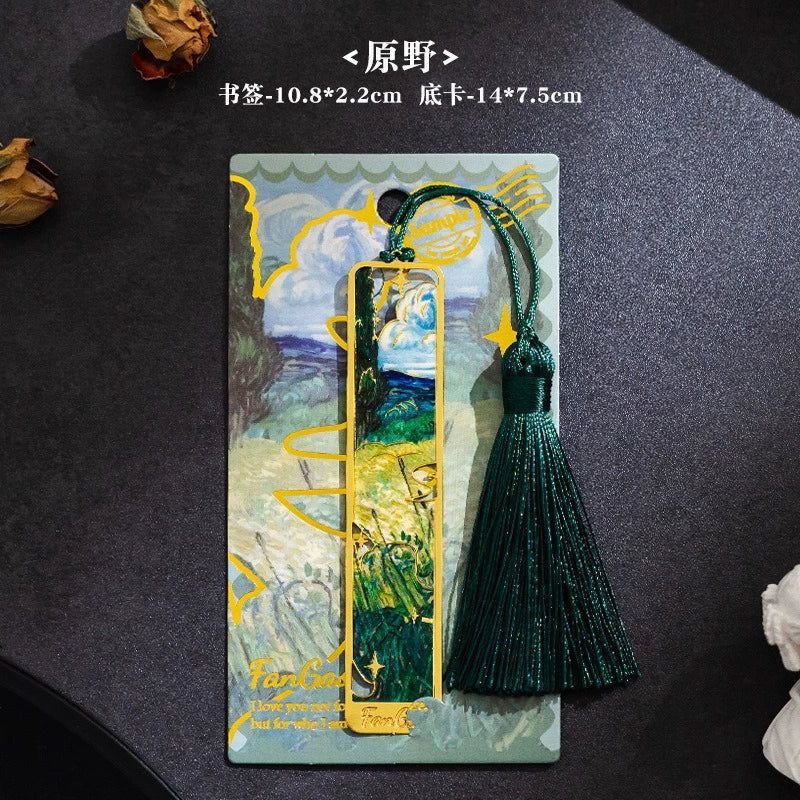 Blooming Elegance Metal Bookmark-Vintage Chinese Style Ruler with Tassel Charm