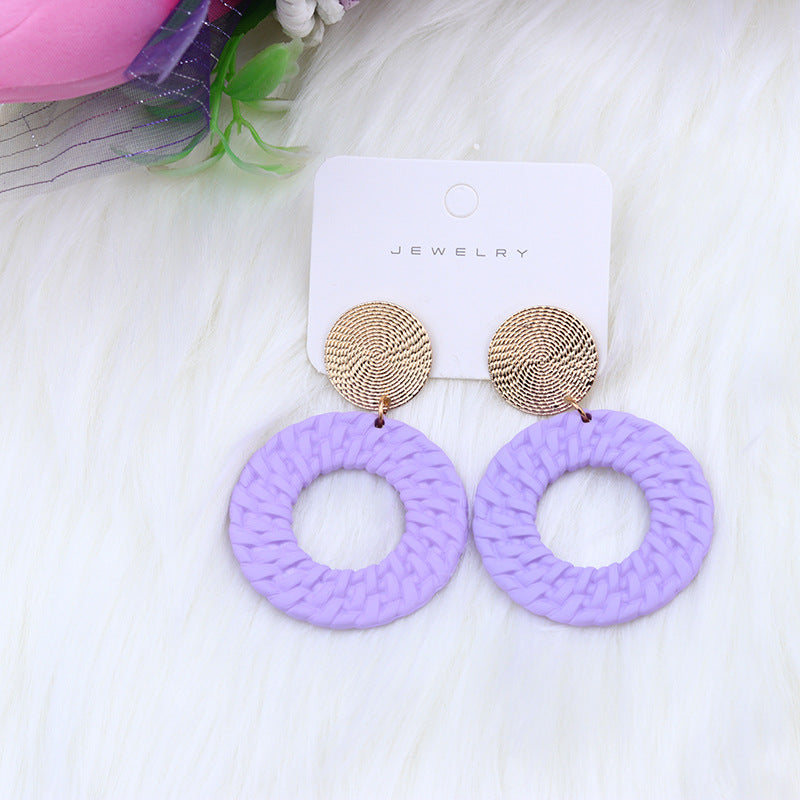 Bohemian Geometric Round Earrings