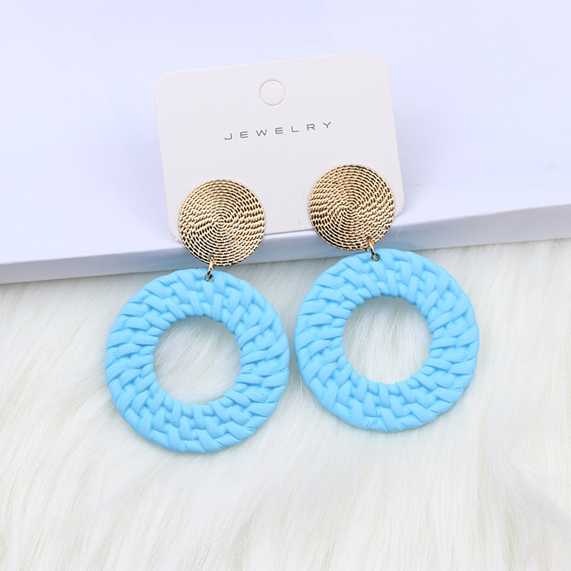 Bohemian Geometric Round Earrings