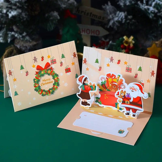 3D Christmas Greeting Card – Festive Holiday Wishes & Gift Message Card 180mm X130mm