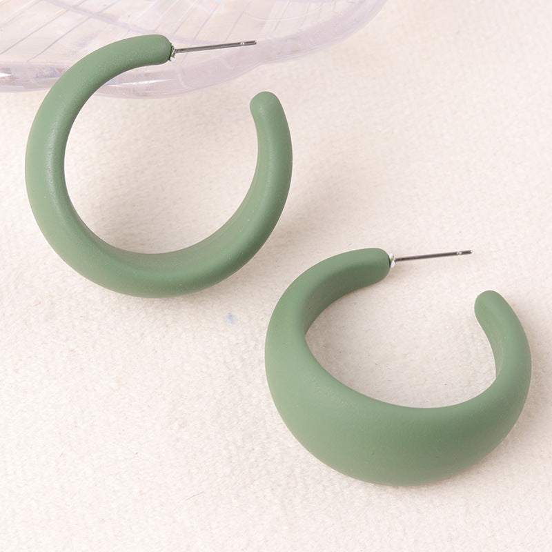 C-shaped Hoop Earrings