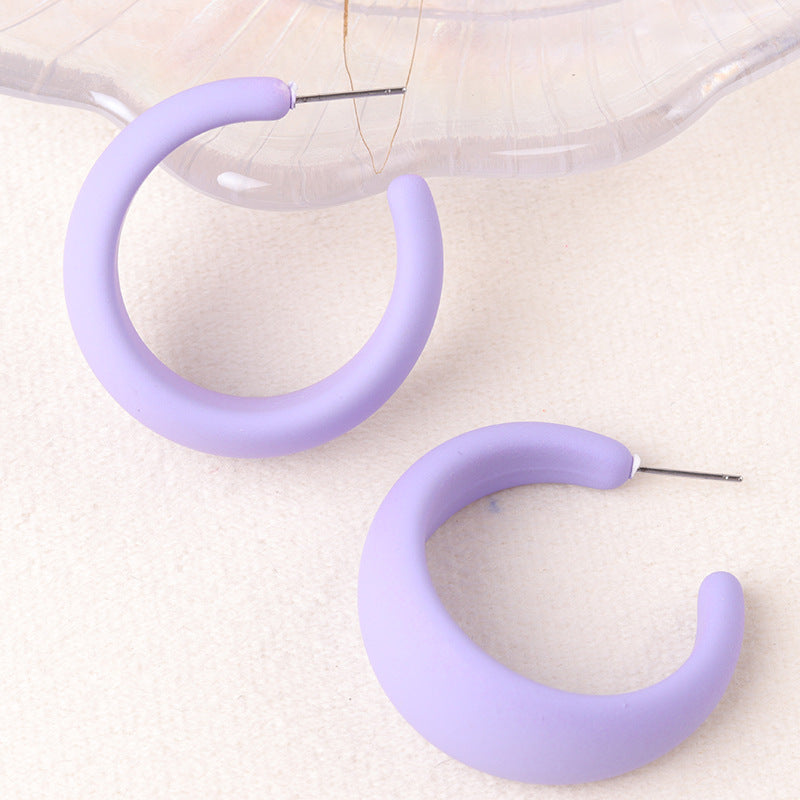 C-shaped Hoop Earrings
