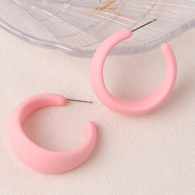 C-shaped Hoop Earrings