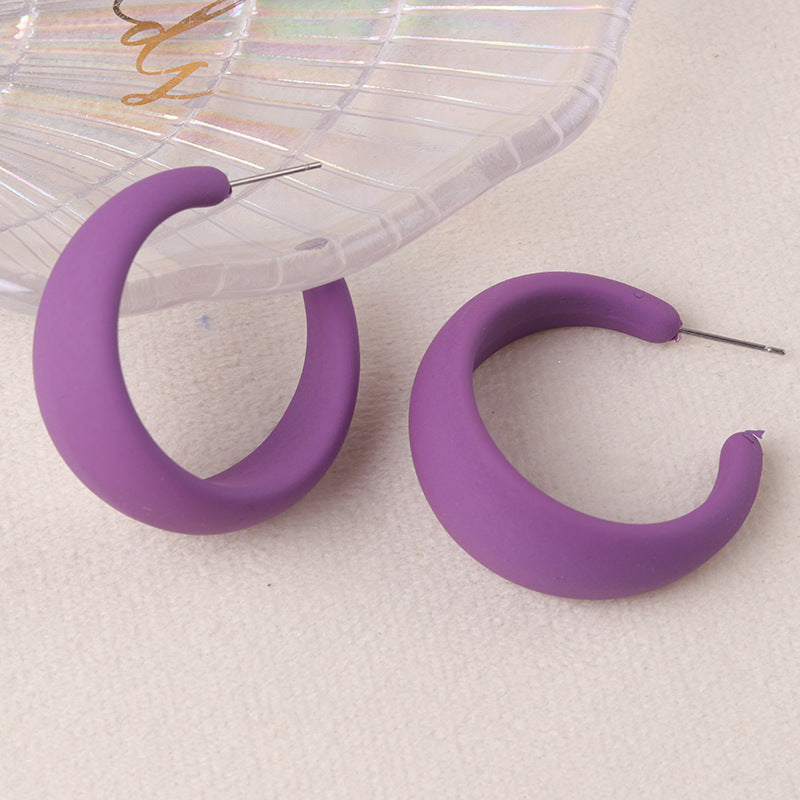 C-shaped Hoop Earrings
