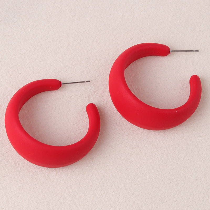 C-shaped Hoop Earrings