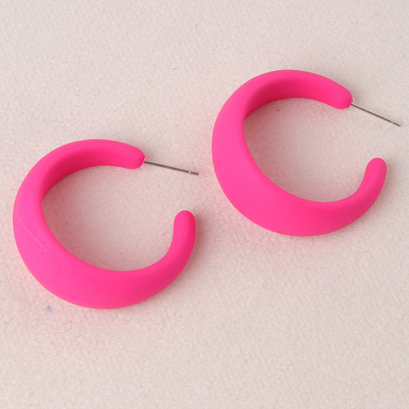 C-shaped Hoop Earrings