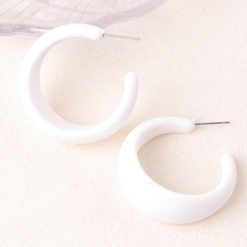 C-shaped Hoop Earrings