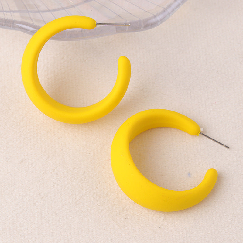 C-shaped Hoop Earrings